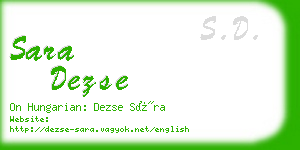 sara dezse business card